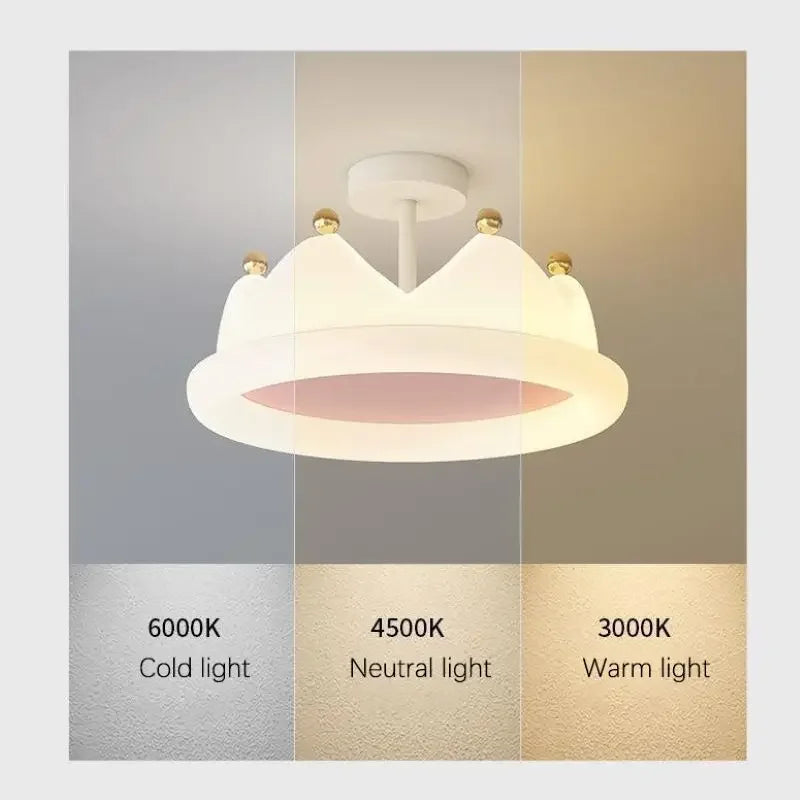 plafonnier créatif couronne led protection des yeux romantique pour enfants - vue 5 sur 10