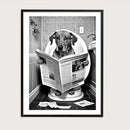décoration murale humoristique animaux sur toilettes en toile