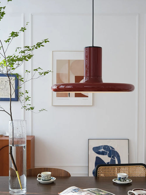 Suspension soucoupe volante rouge ovni nordique Vintage - vue 4 sur 7