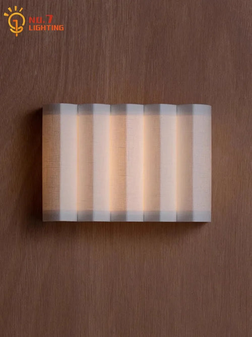 Wabi-sabi nordique individuel vague applique LED atmosphère tissu Art décoratif appliques murales salon chambre chevet escaliers - vue 4 sur 6