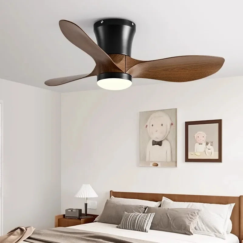 24CM Low Floor Loft Remote Control Lux&vitae Fan With Lights Modern Led Ceiling Fan Without Lights DC Motor 6 Speeds Timing Fans - vue 1 sur 11