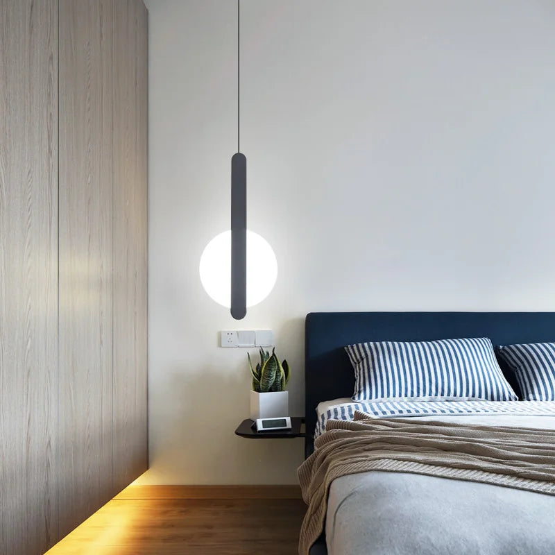 suspension led modernes avec appliques acryliques - vue 3 sur 8