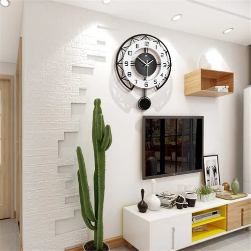 horloge murale pivotante créative design silencieuse pour décoration intérieure - vue 6 sur 7