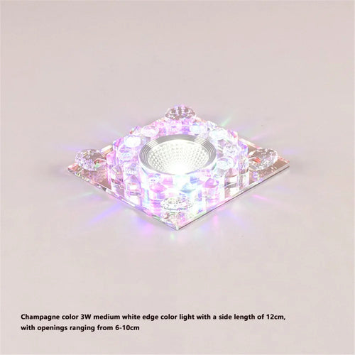 plafonnier led rgb carré en cristal pour décoration intérieure variée - vue 23 sur 24
