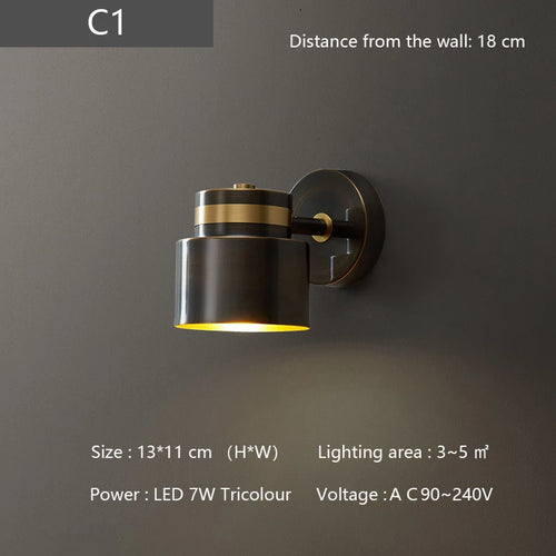 applique murale nordique en laiton lampe moderne à led pour intérieur - vue 10 sur 13