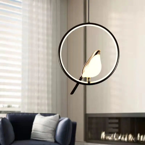 Nordique créatif pie suspension lumières lumière de luxe postmoderne personnalité suspension lampe étude chambre chevet Led lustre - vue 3 sur 14