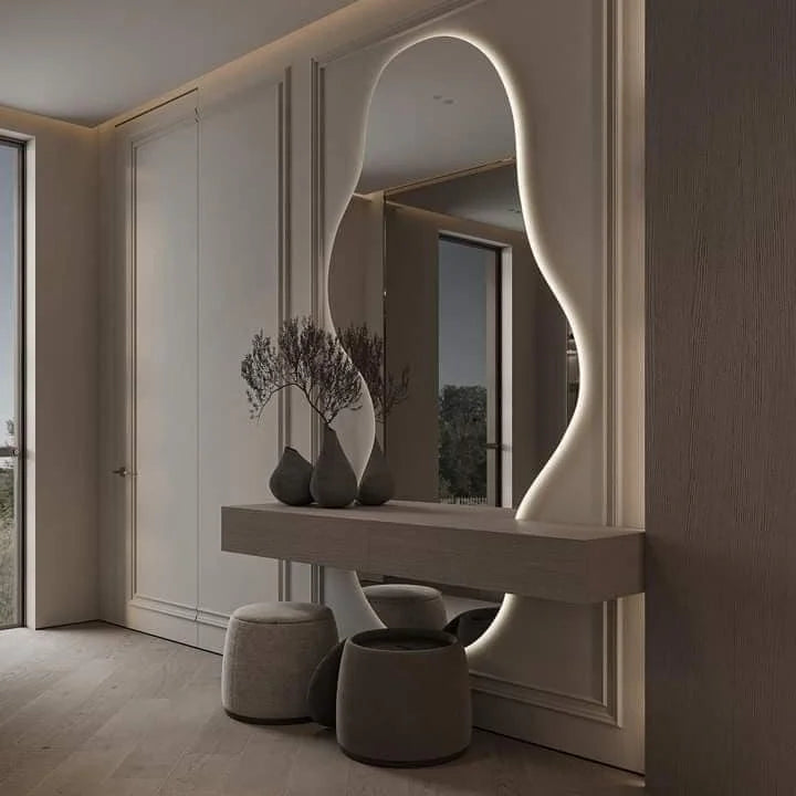 miroir mural intelligent avec éclairage led luxe et simplicité créative - vue 6 sur 8