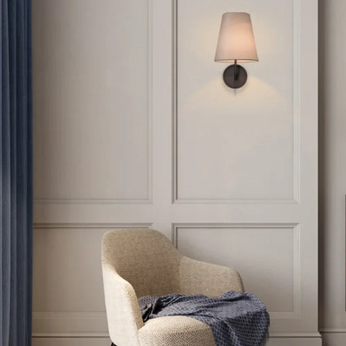 applique murale led en cuivre de luxe avec miroir tissu - vue 4 sur 8