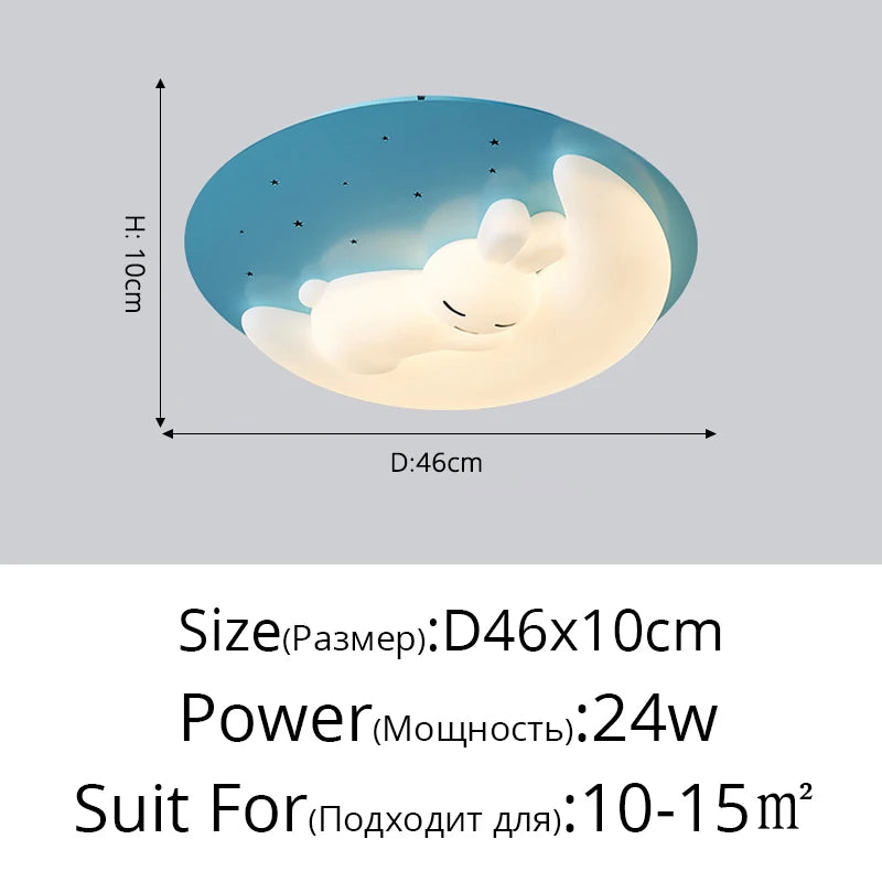 plafonnier led design nordique en forme de lapin luminaire décoratif d'intérieur - vue 16 sur 18