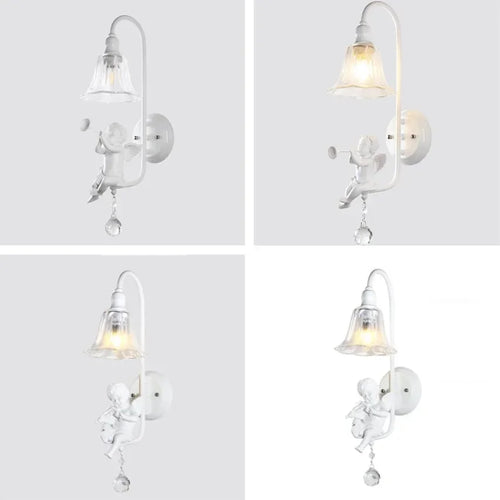 applique murale moderne en résine forme d'ange décorative lumineuse - vue 3 sur 12