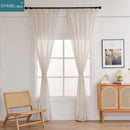 Rideau moderne rayé style lin pour salon chambre
