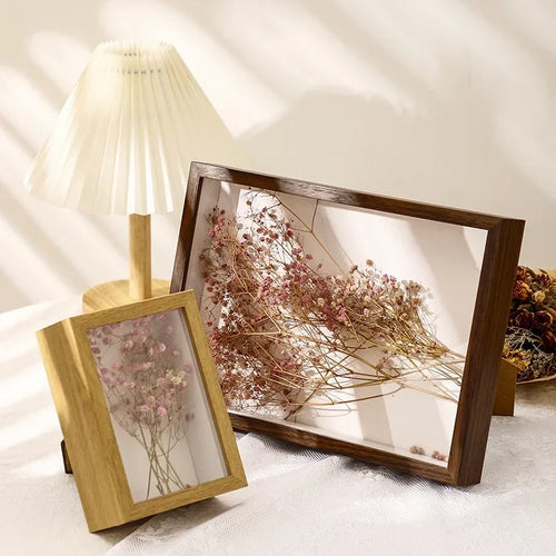 cadres photo en bois 3d support fleurs séchées fait main décoration - vue 6 sur 14