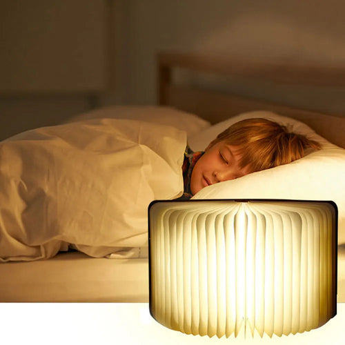 3D créatif Led livre veilleuse Portable en bois 5V Usb Rechargeable magnétique pliable bureau Table lampe décoration de la maison 5 couleurs - vue 2 sur 9