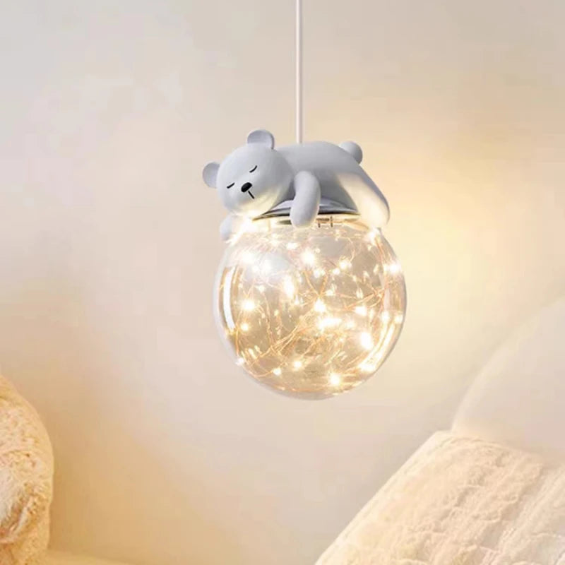 lustre moderne mignon pour chambre d'enfants ours et lapin - vue 1 sur 8