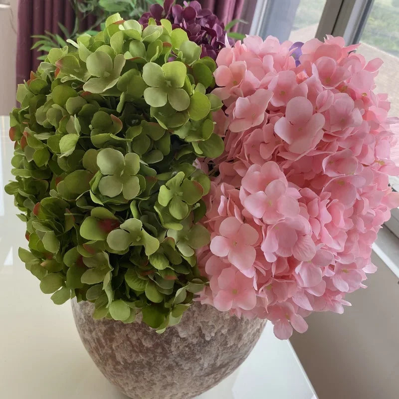 bouquet d'hortensias en soie pour décoration intérieure élégante - vue 4 sur 11
