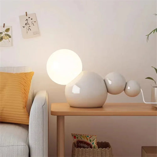 lampe de chevet ronde en verre pour décoration intérieure - vue 3 sur 8
