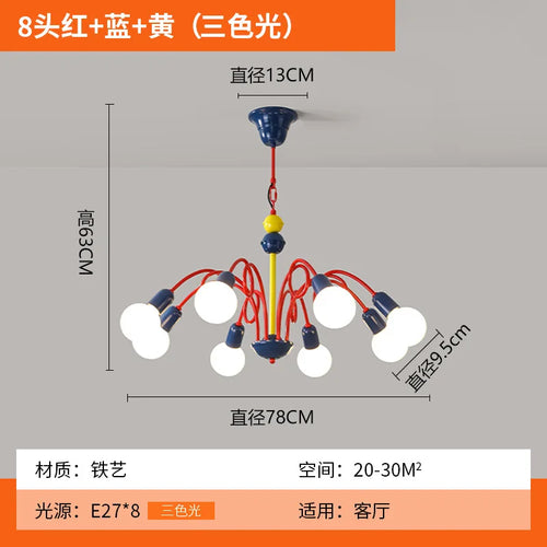 suspension vintage memphis lustre médiéval fruits luminaire lampara - vue 8 sur 10