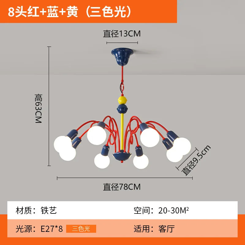 suspension vintage memphis lustre médiéval fruits luminaire lampara - vue 7 sur 10