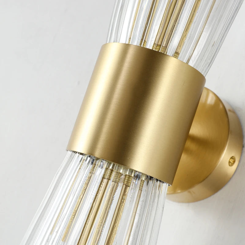 applique murale moderne en acier inoxydable avec verre transparent - vue 6 sur 9