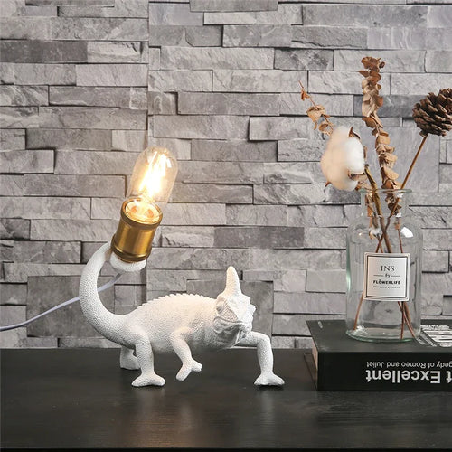 lampe de bureau moderne lézard résine éclairage décoratif pour enfants - vue 5 sur 8
