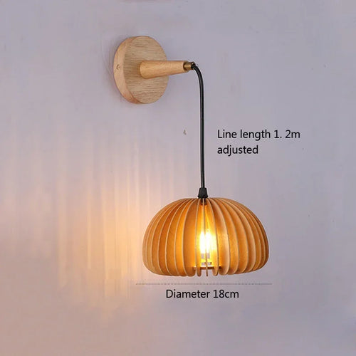 applique murale led en bois style japonais pour décoration intérieure - vue 5 sur 10