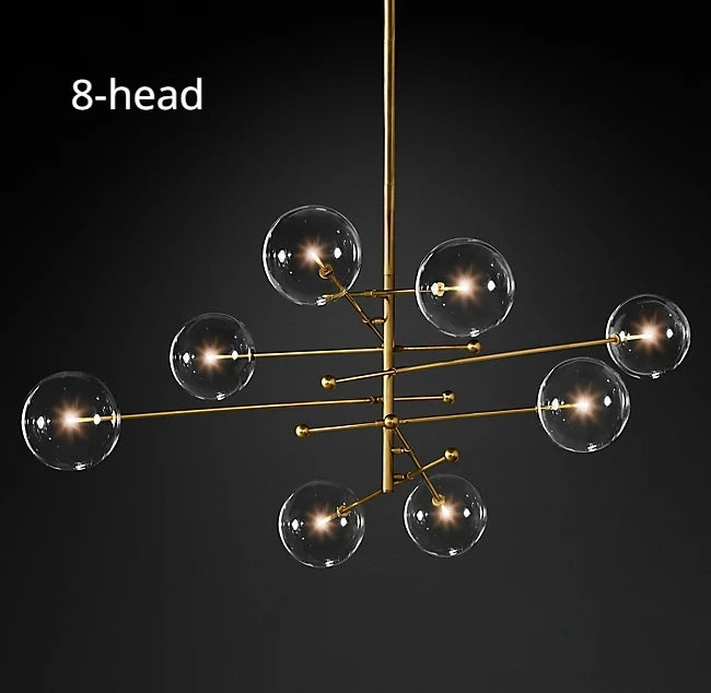 lustre à led en verre pour intérieur moderne décoratif - vue 8 sur 8