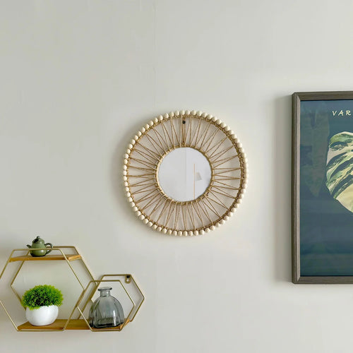 miroir décoratif nordique tissé à la main pour intérieur élégant - vue 5 sur 7