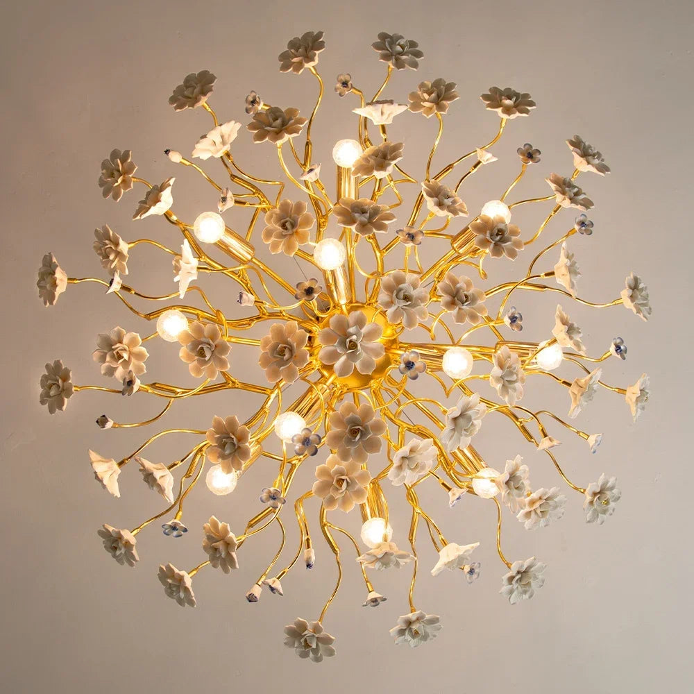 lustre romantique à fleurs pour décoration intérieure élégante - vue 4 sur 11