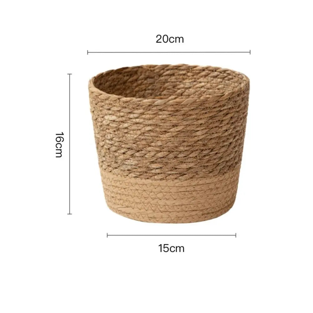 pot de fleurs rotin tressé créatif avec pieds amovibles et support durable - vue 13 sur 14