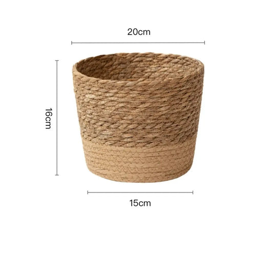 pot de fleurs rotin tressé créatif avec pieds amovibles et support durable - vue 14 sur 14