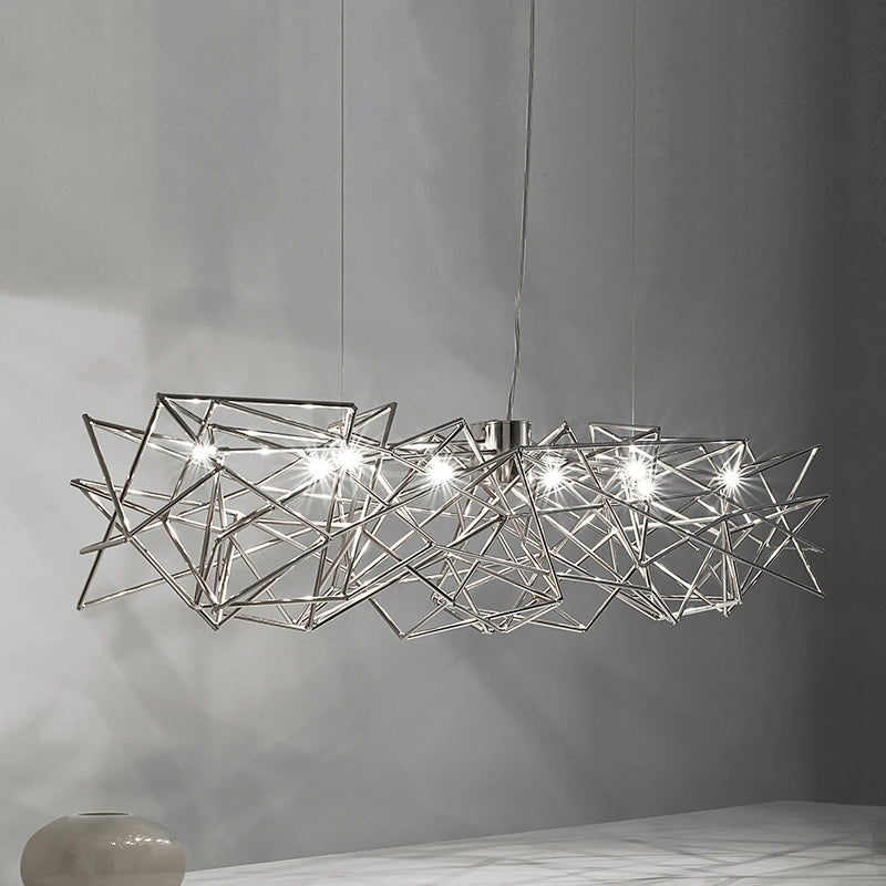 lustre post-moderne de luxe design italien nordique étoile rectangulaire - vue 3 sur 8