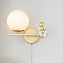 applique murale led astronaute en verre doré pour chambre enfant