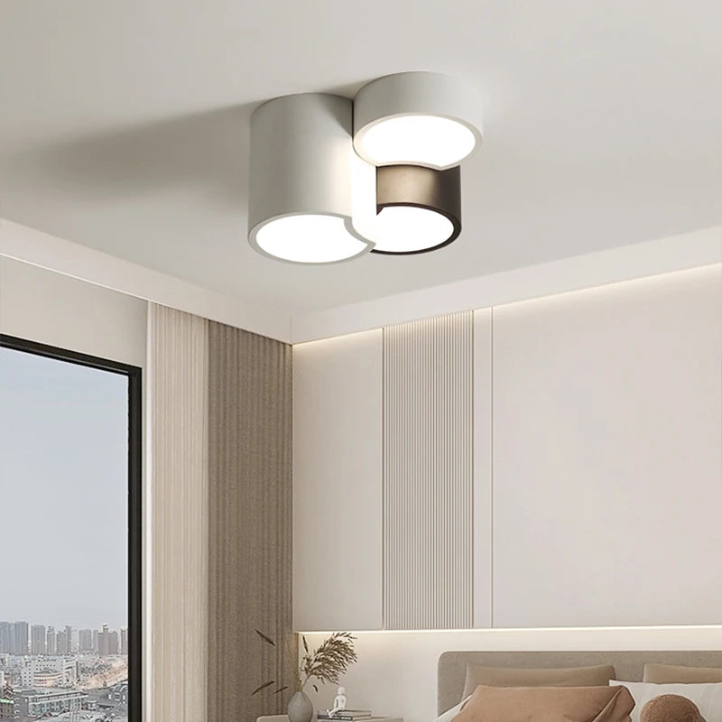 plafonnier géométrique minimaliste moderne simple combinaison lampe d'entrée - vue 6 sur 8