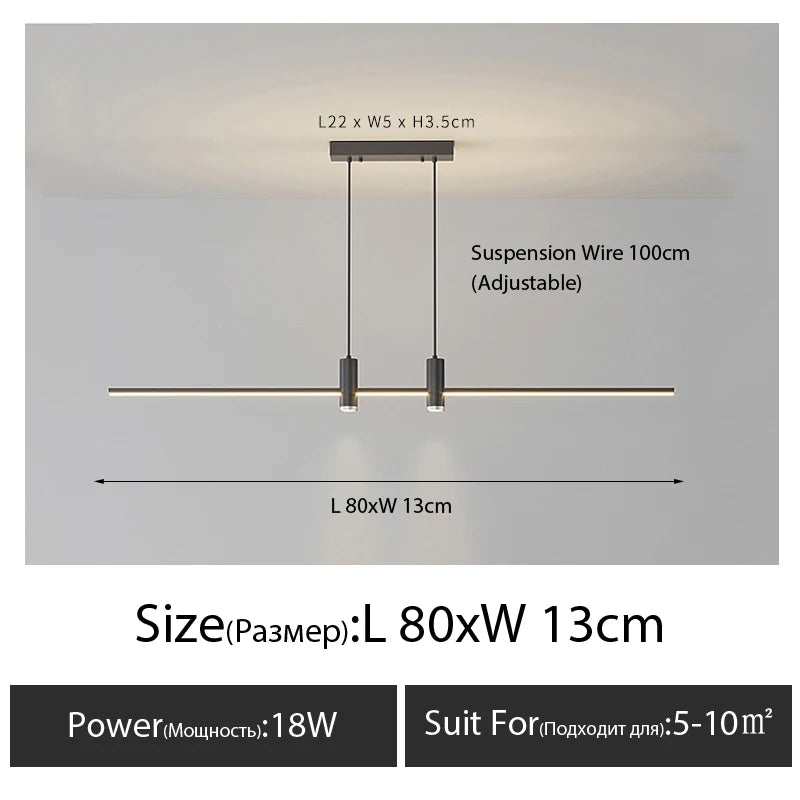 lustre nordique moderne avec projecteur pour restaurant et bar - vue 12 sur 18