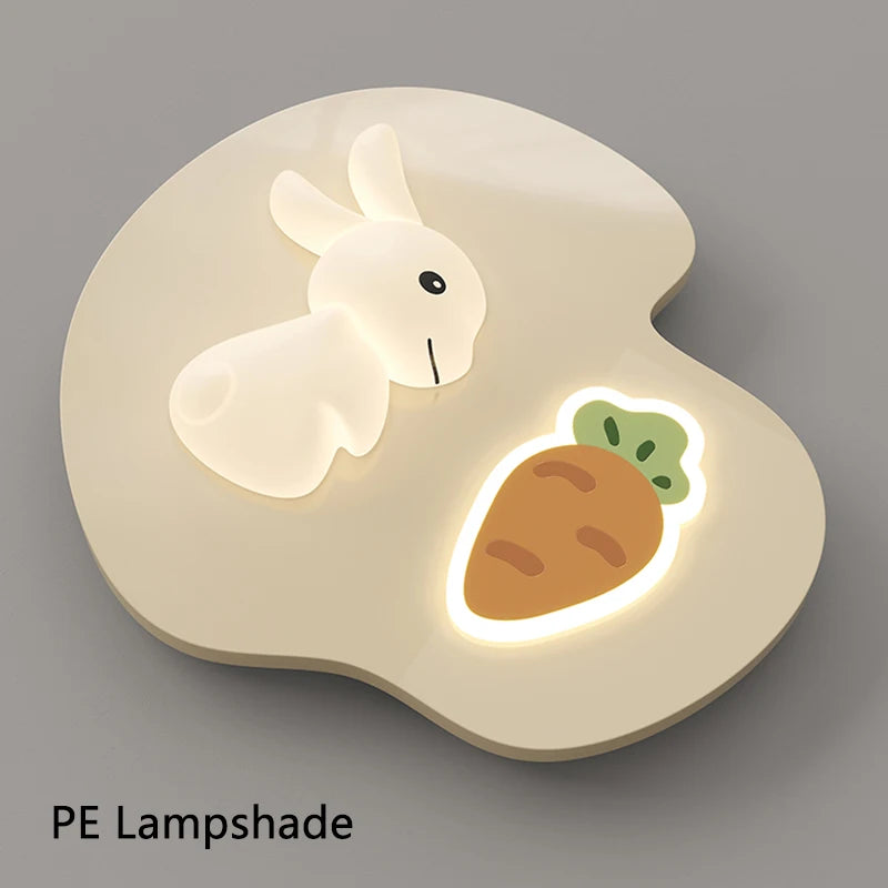 Creative Children's Room Ceiling Lamps Carrot Cloud Rabbit Ceiling Light Nursery Room School Baby Girl Bedroom Chandelier AC220V - vue 5 sur 15