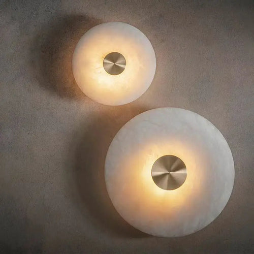 applique murale led moderne en marbre et cuivre 3000k artistique - vue 3 sur 11