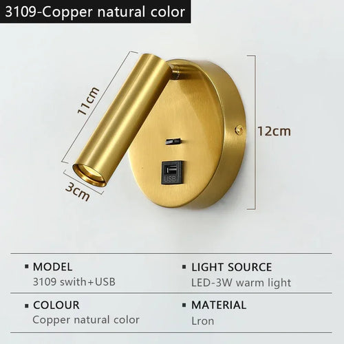 applique murale led pliable avec réglage rotatif design moderne - vue 8 sur 10