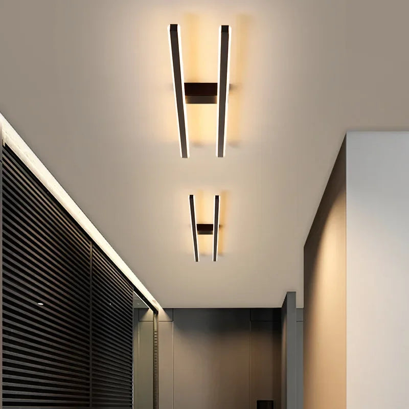 Plafonnier moderne nordique longue barre LED - vue 3 sur 8