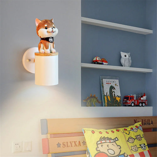 applique murale led créative chat et chien pour enfants - vue 4 sur 12