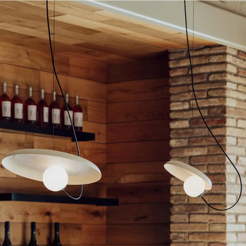 suspension led 3d design avec boule mobile et cordon ajustable - vue 5 sur 18