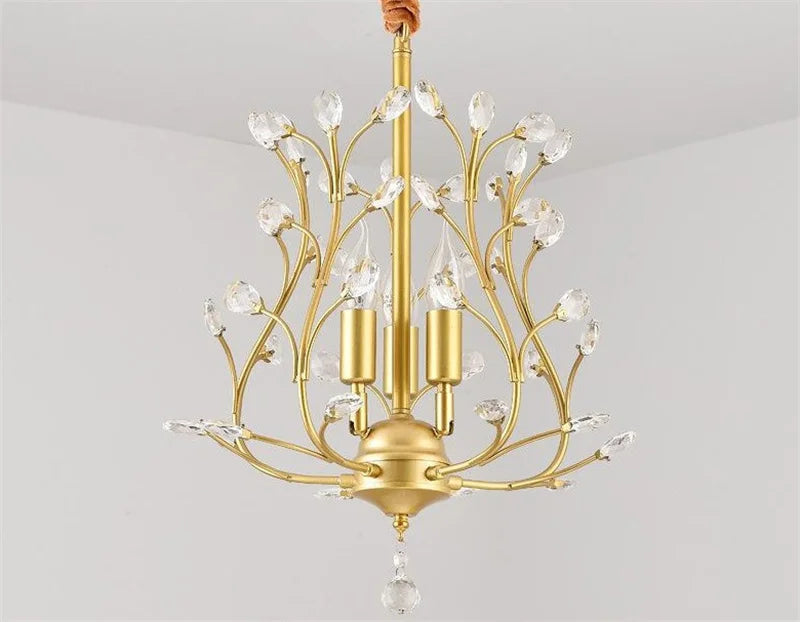 lustre vintage en cristal à quatre branches pour éclairage élégant - vue 8 sur 8