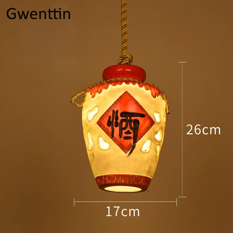suspension pot à vin style chinois pour décoration intérieure - vue 10 sur 12