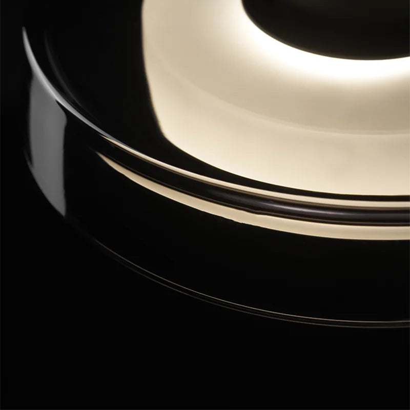 suspension moderne en acier inoxydable et verre design - vue 4 sur 6