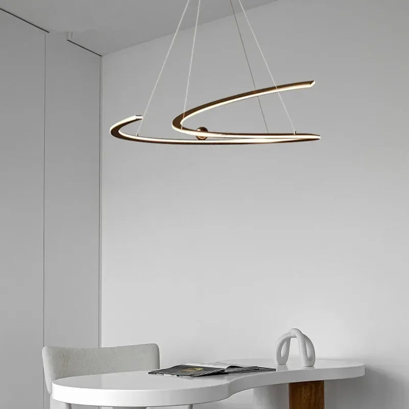 lustre moderne led anneaux pour décoration intérieure - vue 6 sur 12