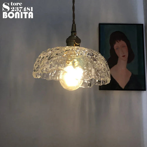 suspension en cuivre et verre pour restaurant vintage - vue 3 sur 8