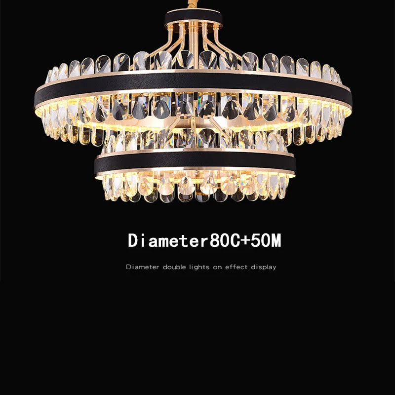 lustre moderne en cristal led winfordo pour décoration intérieure - vue 9 sur 10