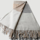 plaid laine jacquard franges motif raye salon voyage