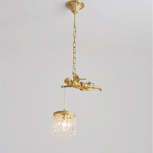 lustre en cristal à led avec ailes d'ange décoration européenne luxueuse - vue 5 sur 6