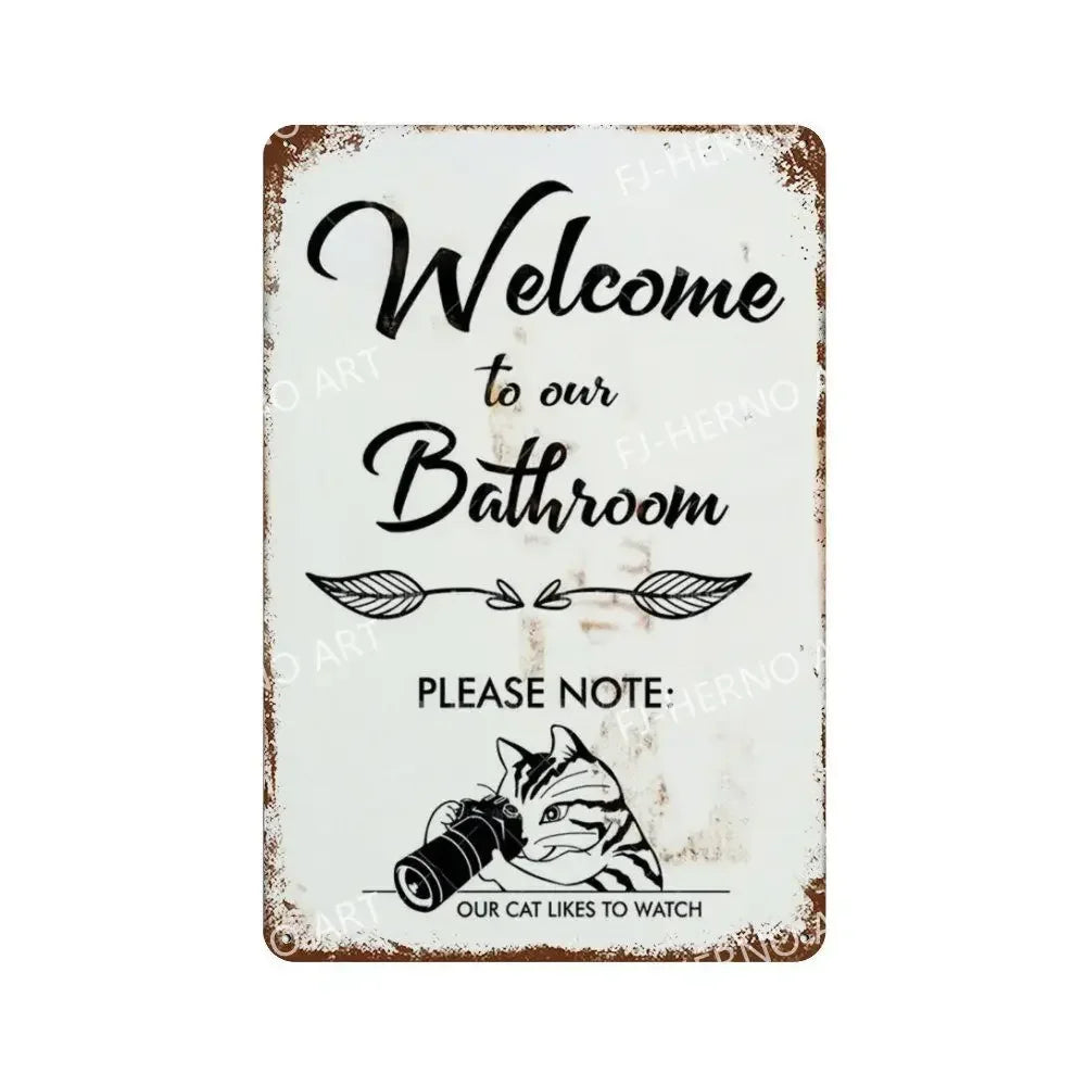 plaque en métal rétro décoration amusante pour toilettes - vue 17 sur 23
