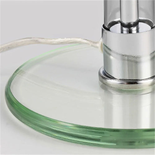 lampe à poser design simple en verre et tissu pour lecture - vue 6 sur 8